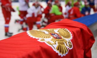 Отстаивание прав Российской сборной по хоккею.